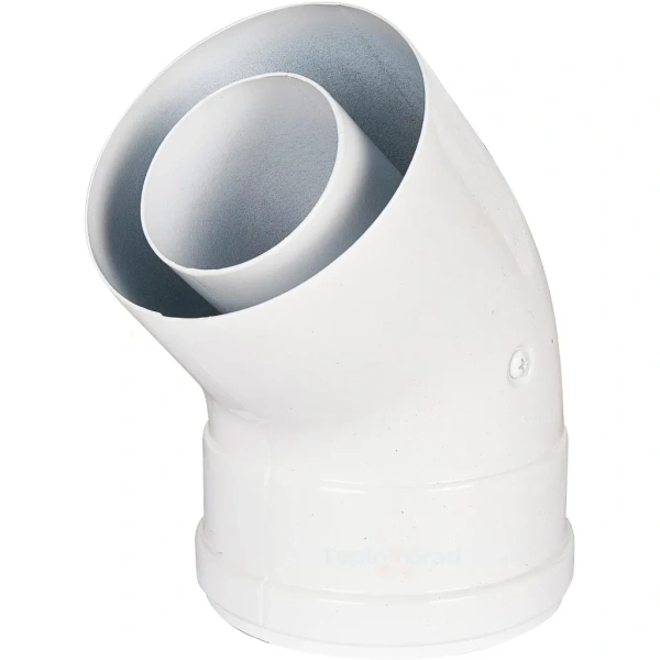 Отвод коаксиальный Rommer 60/100 45°