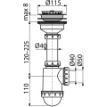 Сифон для раковины AlcaPlast A446-DN50/40 с нержавеющей рeшeткой