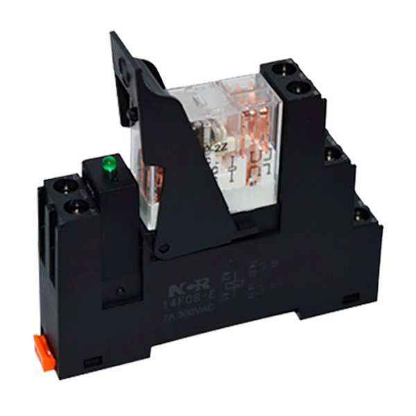 Реле промежуточное на DIN-рейку, 12V DC в сборе