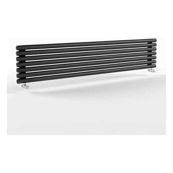 Стальной трубчатый радиатор Stout Warmmet Power 76H длина 750 мм 7 секций, нижнее правое подключение (черный)