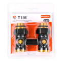 Узел нижнего подключения TIM 3/4 прямой, черный (c адаптером 1/2)