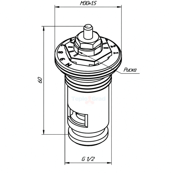 Вставка термостатическая Rommer M30x1,5 (KV07-V)