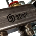 Коллектор из нержавеющей стали в сборе без расходомеров Stout на 9 выходов