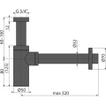 Сифон для раковины AlcaPlast A400BLACK Design черный