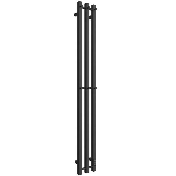Электрический полотенцесушитель Stout ROCK quadro 120x1200 черный матовый 3 опоры