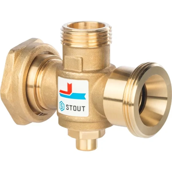 Термостатический смесительный клапан Stout G 1 1/2M-G 1 1/2F-G 1M 60°С