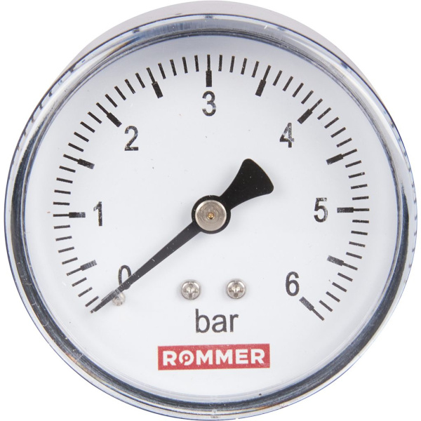 Манометр аксиальный Rommer 63 мм, 0-6 бар, 1/4