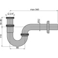 Сифон для раковины AlcaPlast A432 U-форма, цельнометаллический 11/4