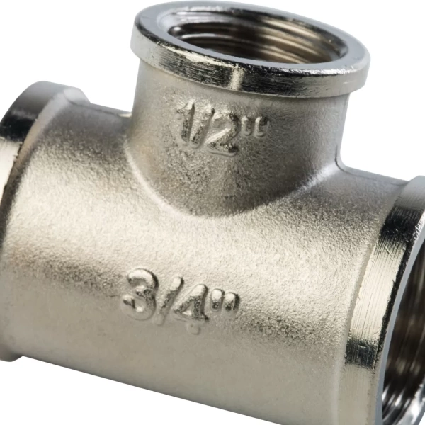 Тройник переходной 3/4x1/2x3/4 ВВ никелированный Stout