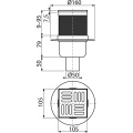 Душевой трап AlcaPlast APV2 105x105 DN50 регулируемый, вертикальный выпуск