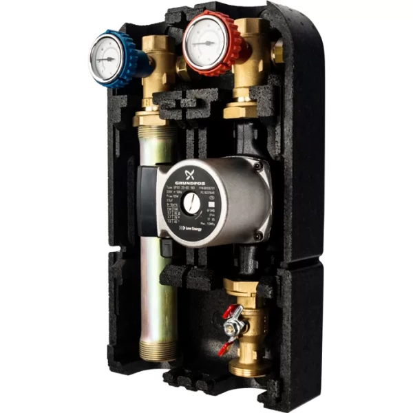 Насосная группа Stout с прямым контуром 1 с насосом Grundfos UPSO 25-65 в теплоизоляции