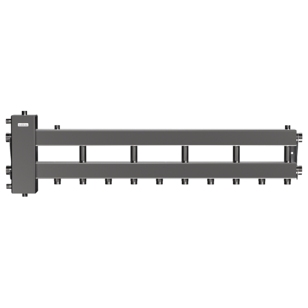 Балансировочный коллектор Gidruss BMSS-150-6D (до 150 кВт, подкл. котла G 1 1/2, 5 контуров G 1, нерж. сталь)