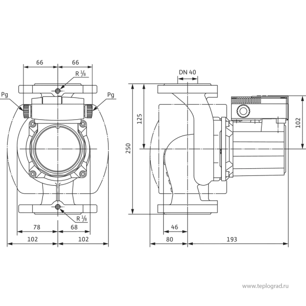 Циркуляционный насос Wilo TOP-Z 40/7 EM PN6/10 GG 1х230