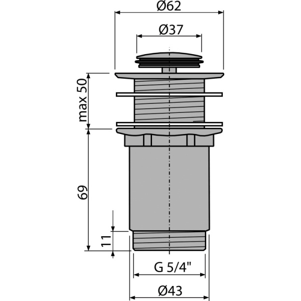 Донный клапан AlcaPlast A394 11/4 click/clack без перелива
