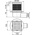 Душевой трап AlcaPlast APV31 105x105 DN50 регулируемый, горизонтальный выпуск