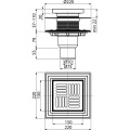 Душевой трап AlcaPlast APV4444 150x150 DN50/75 регулируемый, вертикальный выпуск