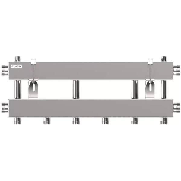 Распределительный коллектор Gidruss MKSS-150-3x25 (150 кВт, 2 магистр. подкл. G 1 1/2, 3 конт. G 1)