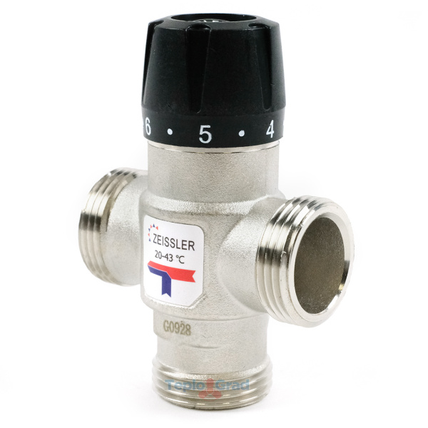 Термостатический смесительный клапан Zeissler 1 НР 20-43°С KVs 2.5