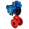 Задвижка чугунная красная Reon RSV61 DN100 PN16 с электроприводом 220В
