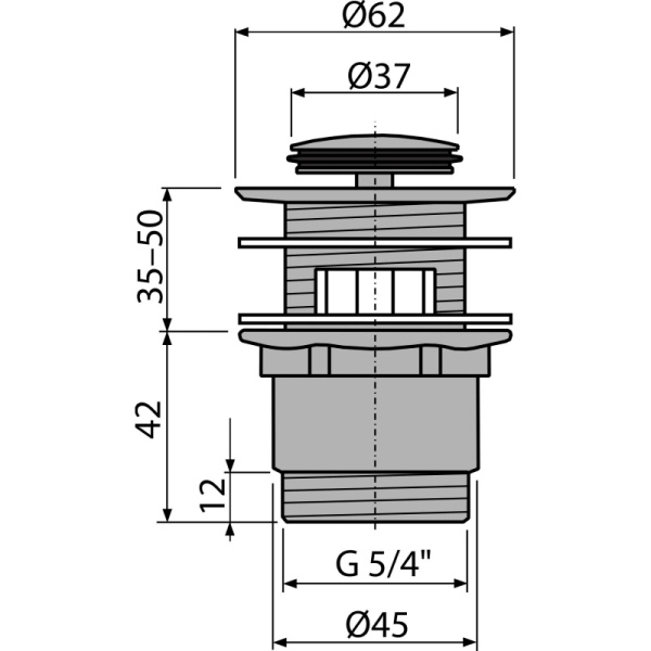 Донный клапан AlcaPlast A39 11/4 click/clack с переливом