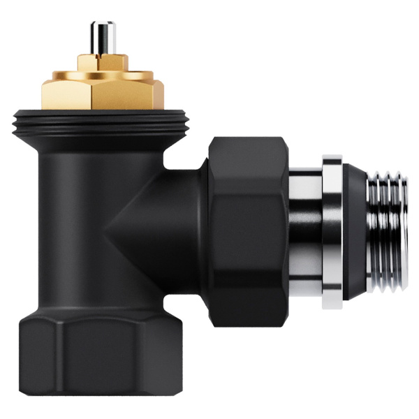 Набор термостатический угловой Royal Thermo Design 1/2" М30х1,5 (черный)