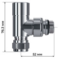 Набор термостатический угловой Royal Thermo Design Pro 15мм М30х1,5 (хром)