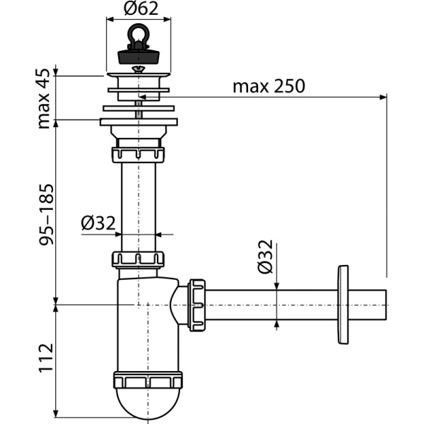 Сифон для раковины AlcaPlast A421