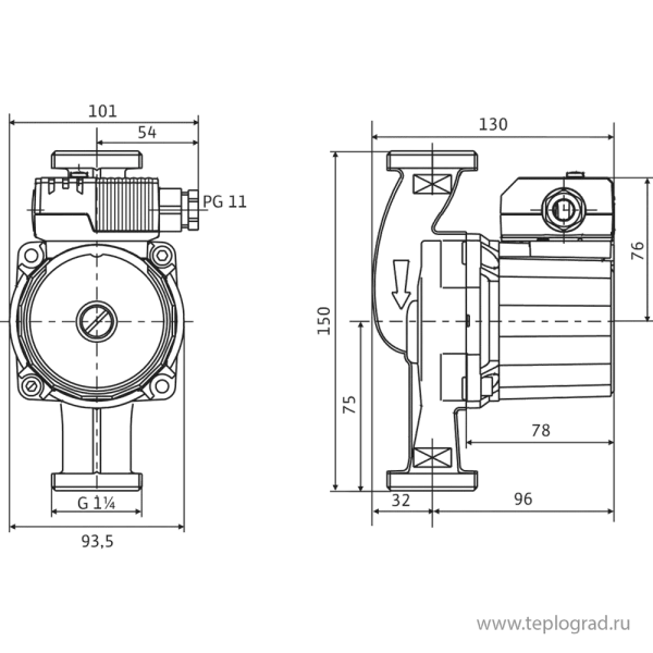 Циркуляционный насос Wilo STAR-Z 20/4-3 (150 мм)