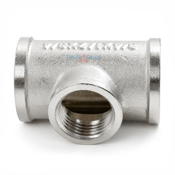 Тройник 3/4x1/2x3/4 ВВВ никелированный Zeissler