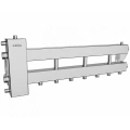 Балансировочный коллектор Gidruss BMSS-150-4D (до 150 кВт, подкл. котла G 1 1/2, 3 контура G 1, нерж. сталь)