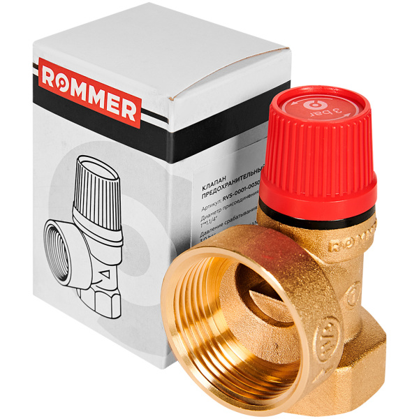 Предохранительный клапан Rommer 3 бар 1x1 1/4 для системы отопления