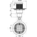 Душевой трап AlcaPlast APV2321 105x105 DN50/75 регулируемый, вертикальный выпуск
