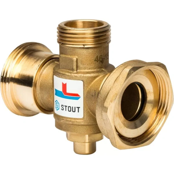 Термостатический смесительный клапан Stout G 1 1/2M-G 1 1/2F-G 1M 70°С