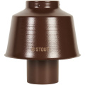 Оголовок вертикальный Stout Dn 80 с ветрозащитой коричневый широкий