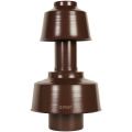 Оголовок вертикальный коаксиальный Stout 80/125 с ветрозащитой коричневый широкий для конденсационных котлов