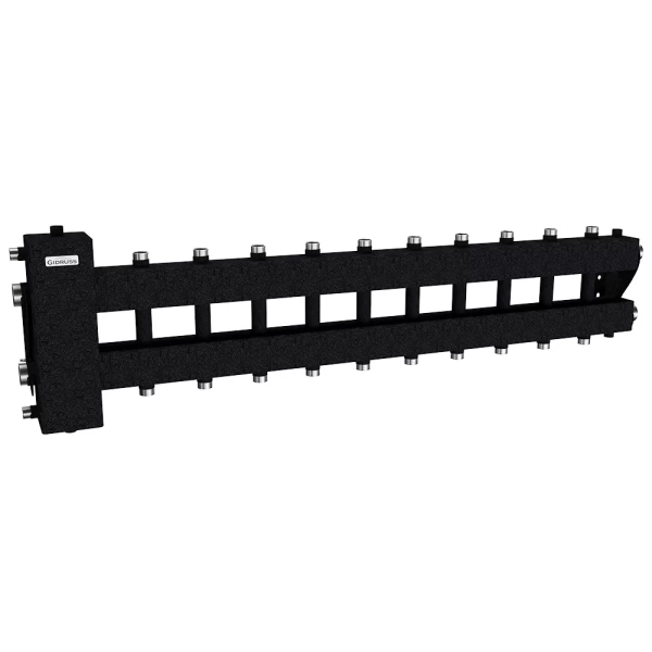 Балансировочный коллектор Gidruss BM-150-11DU (до 150 кВт, подкл. котла G 1 1/2, 5+5 контуров G 1)