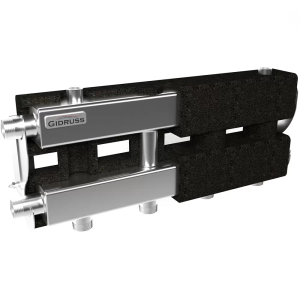 Распределительный коллектор Gidruss MKSS-60-3D.EPP (60 кВт G 1, 2+1 конт. G 1, теплоизоляция)
