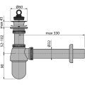 Сифон для раковины AlcaPlast A437 с донным клапаном