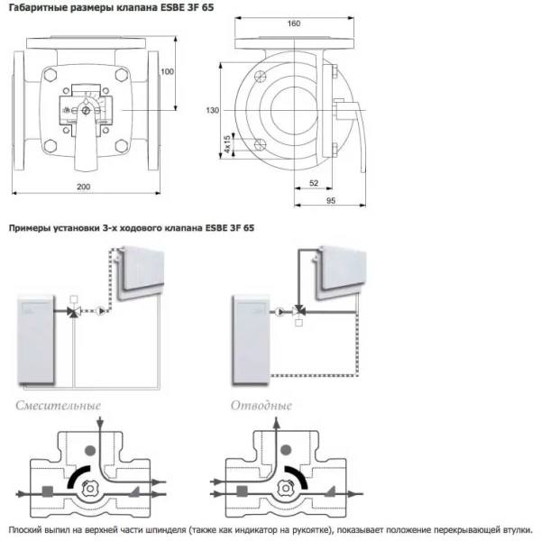 Трехходовой клапан Esbe 3F DN65 Kvs 90 - 11100800