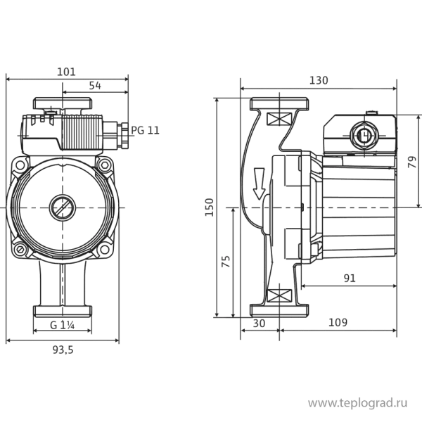 Циркуляционный насос Wilo STAR-Z 20/7-3 (150 мм)