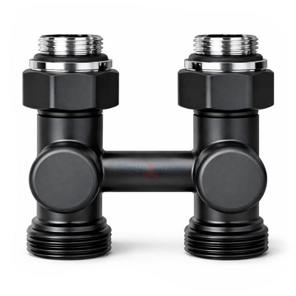 Узел нижнего подключения Royal Thermo Design прямой 1/2x3/4, черный