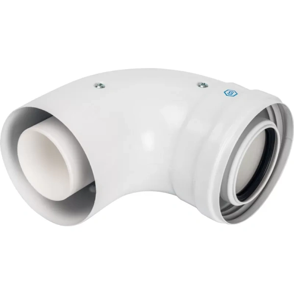 Отвод коаксиальный Stout 60/100 90° PP-FE совместимый с Baxi и Viessmann