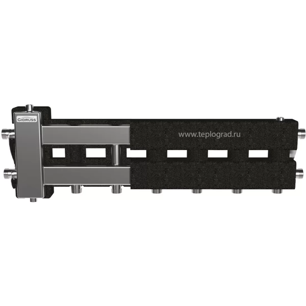 Балансировочный коллектор Gidruss BMSS-60-4D.EPP (до 60 кВт, вх. G 1, 3+1 контура G 1, кронштейны, термоизоляция, нерж. сталь)