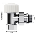 Набор термостатический угловой Royal Thermo Design 1/2" М30х1,5 (хром)