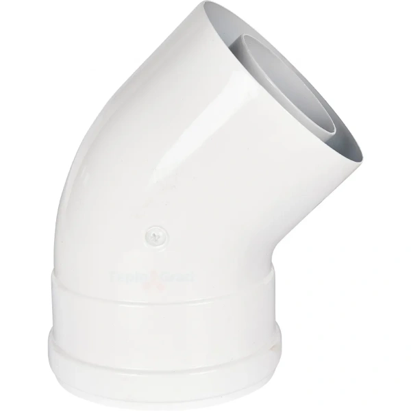 Отвод коаксиальный Rommer 60/100 45°