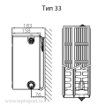 Стальной радиатор Stelrad Novello 33 600 1100 нижнее подключение, 3345 Вт