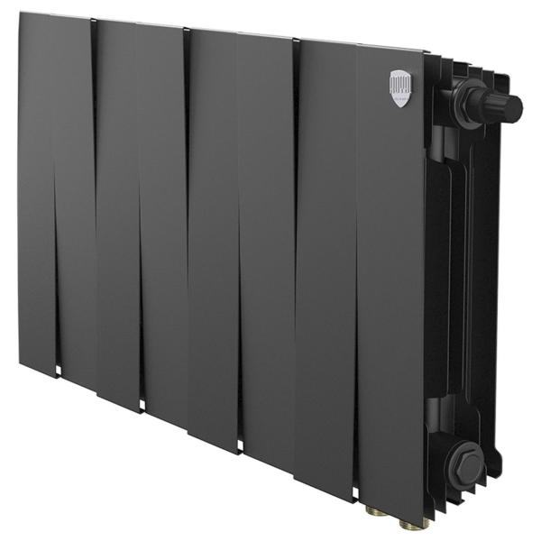 Биметаллический радиатор Royal Thermo PianoForte 300 Noir Sable VR80 8 секций с нижним подключением