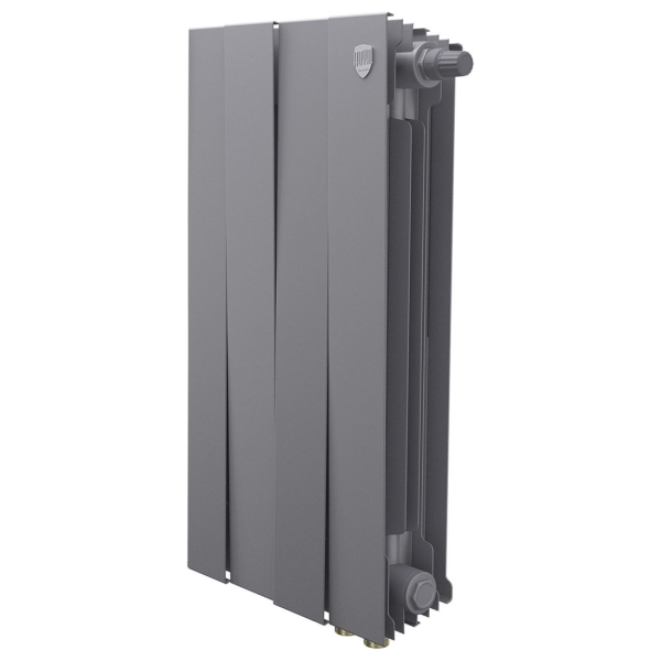 Биметаллический радиатор Royal Thermo PianoForte 500 Silver Satin VR80 4 секции с нижним подключением