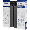Биметаллический радиатор Stout Titan Ventil 500 6 секций, нижнее подключение, графит
