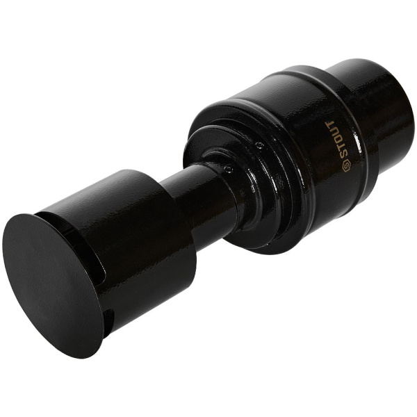 Оголовок вертикальный коаксиальный Stout 60/100 с ветрозащитой черный узкий для конденсационных котлов